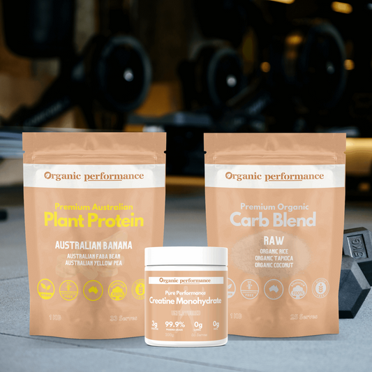 Muscle Building Bundle with plant protein, creatine monohydrate and carb blend powder